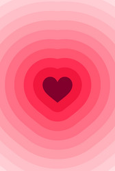 deep red heart with soft pink gradient layers vector image
