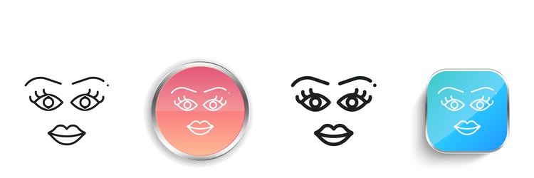 makeup icon thin linear regular and button style vector image