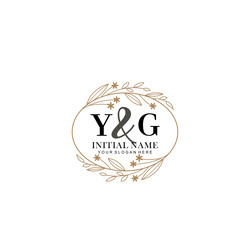 minimalist floral initial logo yg branding Vector Image