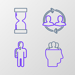 set line project team base user of man vector image