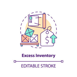 2d customizable excess inventory line icon concept vector