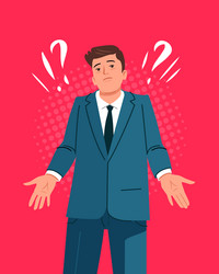 confused men in doubts and thoughts puzzled vector image