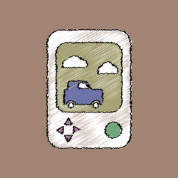 flat shading style icon portable game vector image