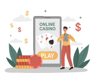 Online casino concept vector