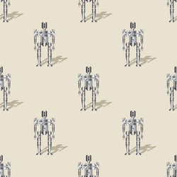 seamless pattern with clipping mask robot vector image