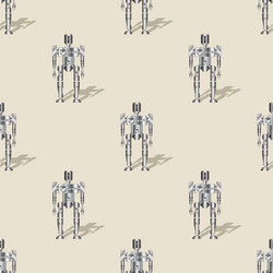 seamless pattern with clipping mask robot vector