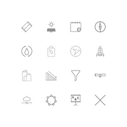 Education and science linear thin icons set vector