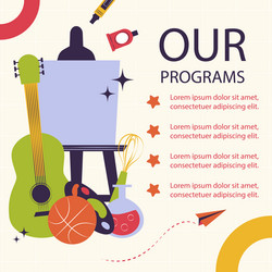 Flat design after school activities post Vector Image