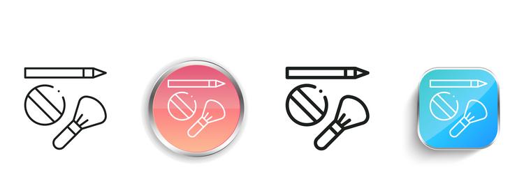makeup icon thin linear regular and button style vector image