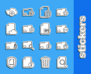 Set line document with search delete folder vector