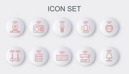 set line smart table lamp router and wi-fi signal vector image