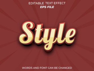 style text effect font editable typography 3d vector image