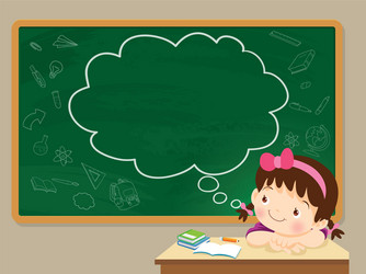 Child with Chalkboard - Learning and Imagination Vector Image
