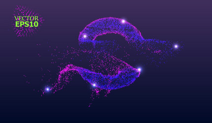 eps10 dynamic fluid flow from luminous particles vector image