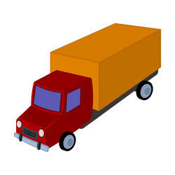 Red truck with a yellow body the car for cargo vector