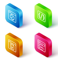 set isometric line python programming language vector image