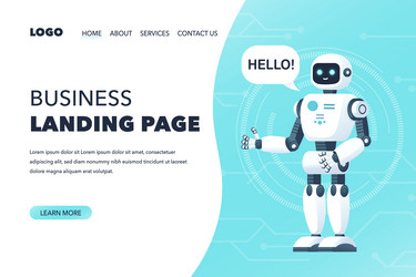 artificial intelligence robot landing page concept vector image