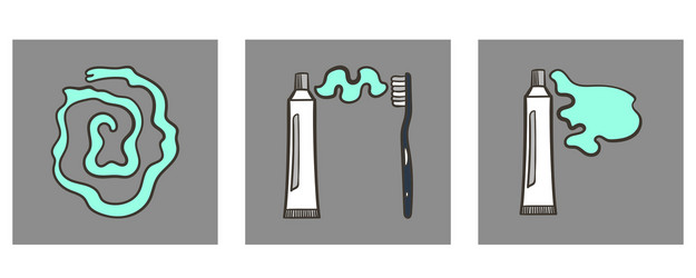Decorative font toothpaste part 6 vector