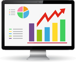 Digital Display with Graphs vector