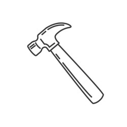 hammer tool line icon element design template vector image