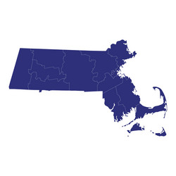 Massachusetts State Map vector
