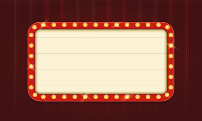 retro lightbox template with red border and round vector image