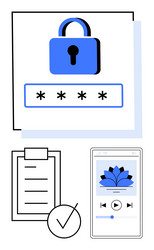 secure access with password task management vector image