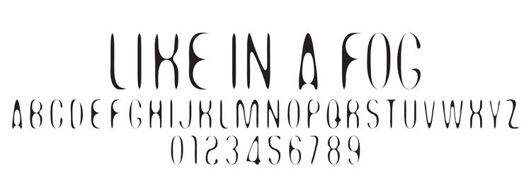 simple rounded distorted font with letters vector image