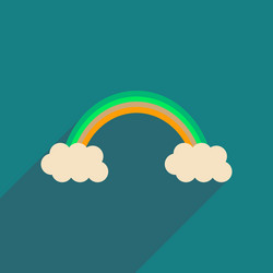 flat web icon with long shadow rainbow vector image