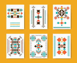 geometric hipster tribal triangular flyers Vector Image