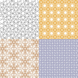 Geometric patterns tiling set of abstract vintage vector