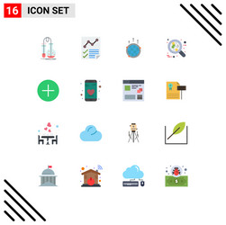 Modern set 16 flat colors and symbols vector