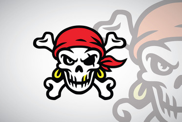 Skull Pirate Logo - Crossed Bones Vector Image