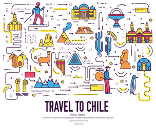 Chile Travel & Tourism Icons vector