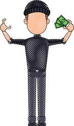computer hacker man character system thief vector image