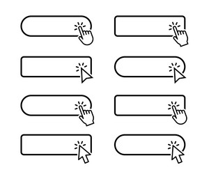 click here button with hand or mouse cursor vector image