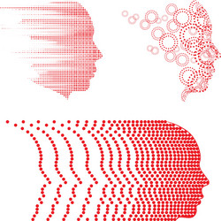 Dot and circle face set vector