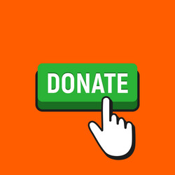 hand mouse cursor clicks the donate button vector