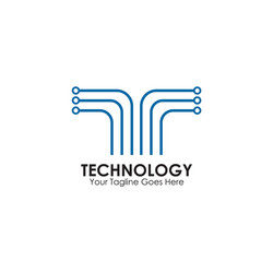 Technology logo design with using circuit element vector