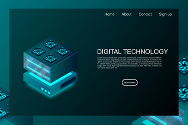 concept of big data processing center machine vector image