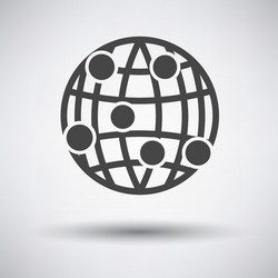 globe connection point icon vector