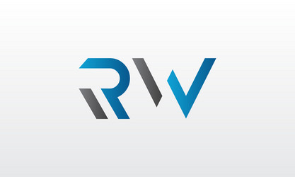 Initial rw letter logo with creative modern vector