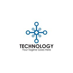 technology logo design with using circuit element vector image