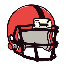 American football headgear front view vector