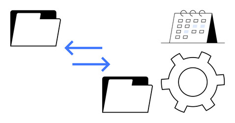 file sharing and automation concept with folders vector image