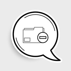 line document folder with minus icon isolated vector image