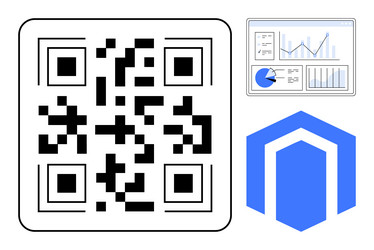 qr code with data dashboard and abstract vector image