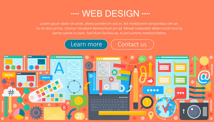web design flat concept programming apps vector image