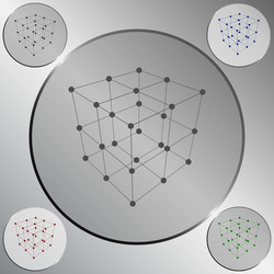 wire frame polygonal element cube with lines vector