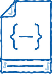 coding file document system doodle icon hand drawn vector image